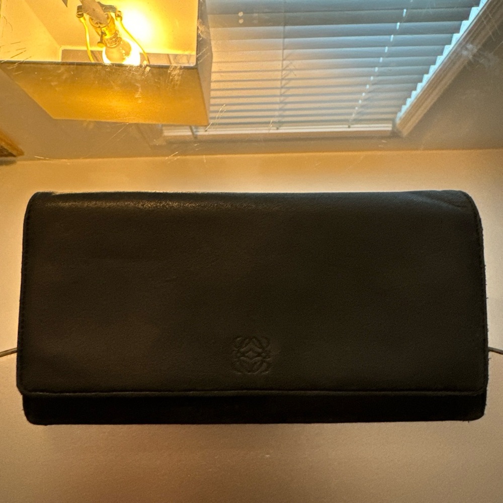Sold! Loewe Long Wallet Purse Calfskin, Black